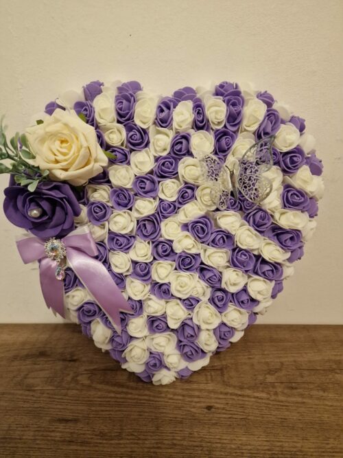Cœur floral — mariage, anniversaire ou baptême